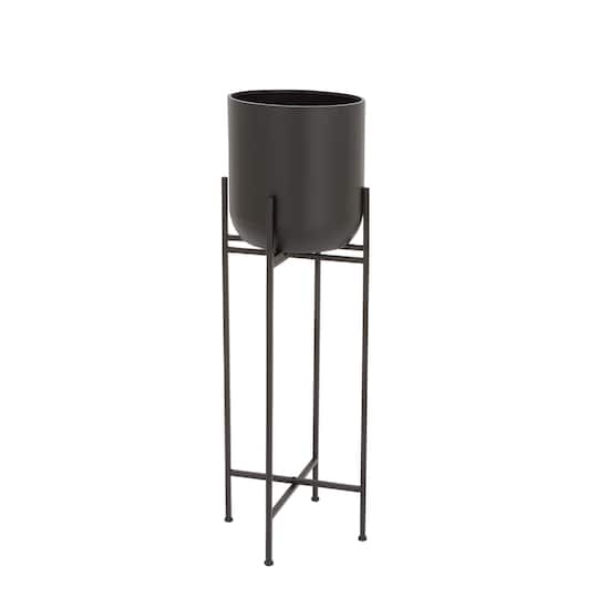 3.8ft. Black Metal Modern Planter